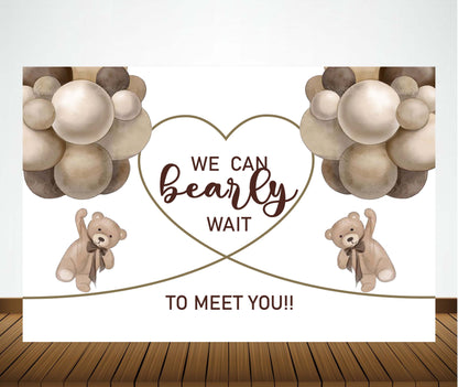 We Can Bearly Wait Theme Baby Shower Party Decoration Backdrop