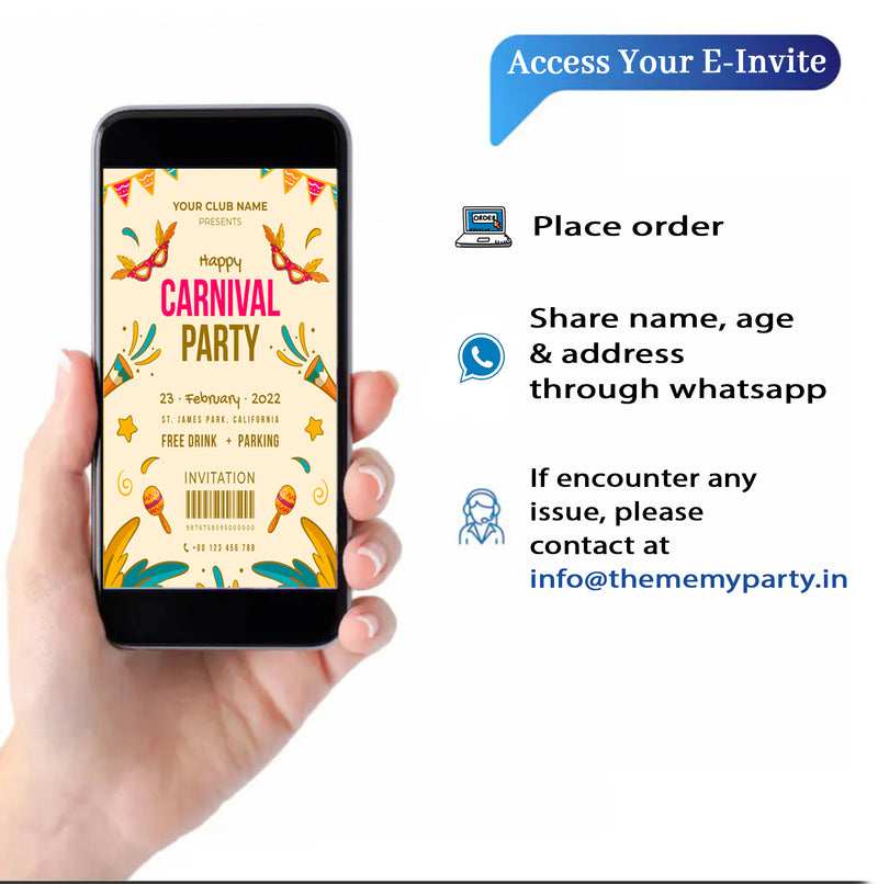 Carnival Theme Invitation for Birthday