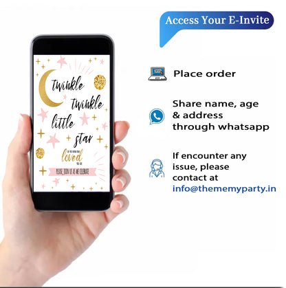 Twinkle Twinkle Theme Invitation for Birthday
