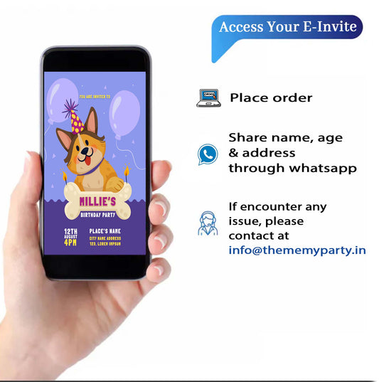 Dog Party Theme Invitation for Birthday