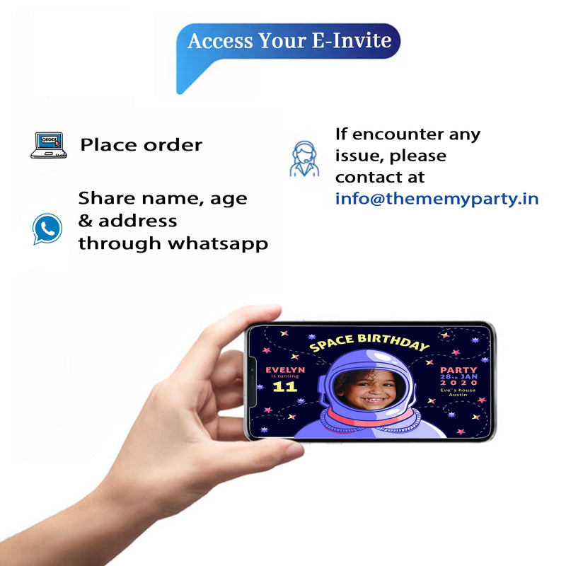 Space Theme Invitation for Birthday