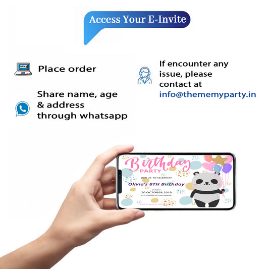 Panda Theme Invitation for Birthday
