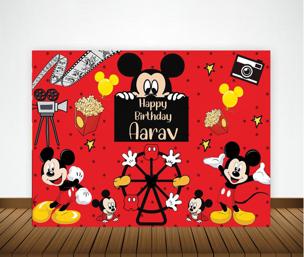 Mickey Mouse Theme Birthday Party Backdrop