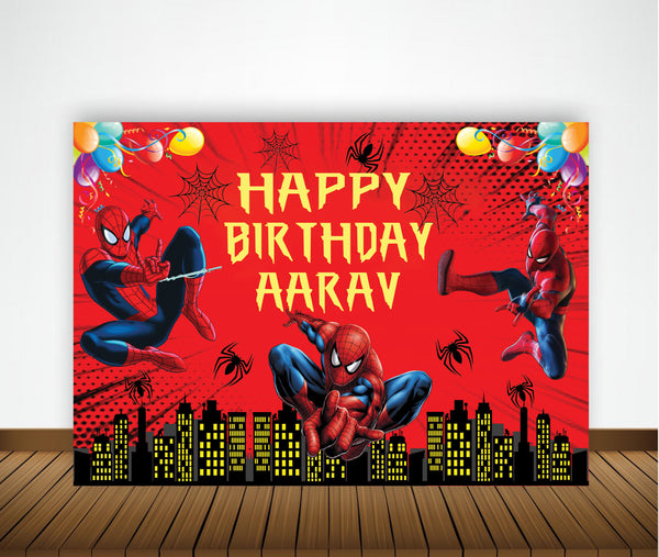 Spiderman Theme Birthday Party Backdrop