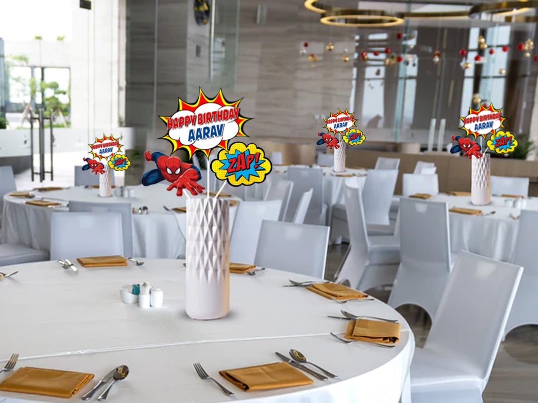 Spiderman Theme Birthday Party Table Toppers for Decoration