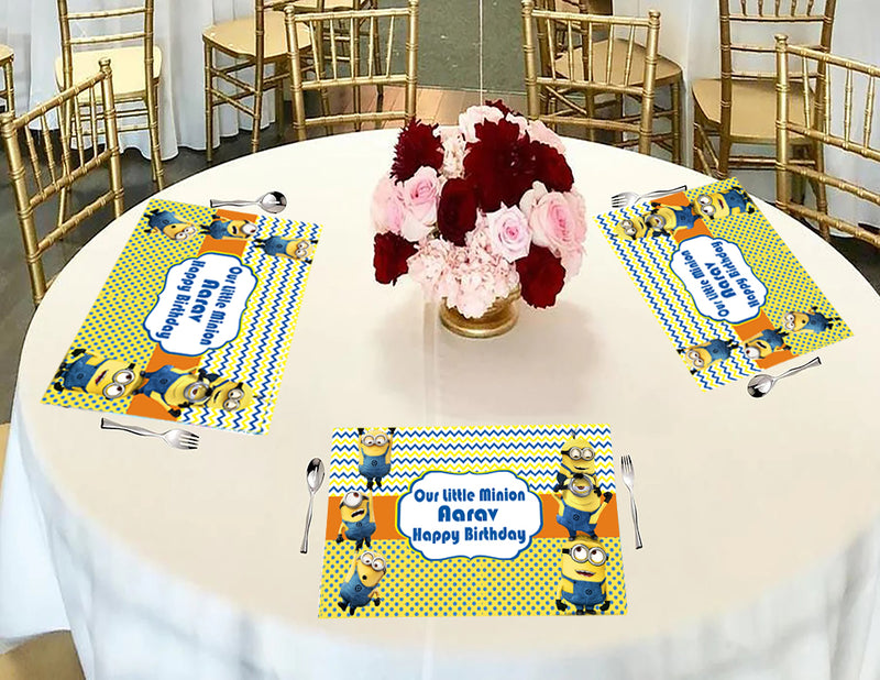 Minnion Theme Birthday Table Mats for Decoration