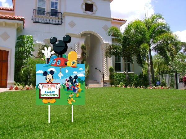 Mickey Mouse Theme Birthday Party Welcome Board