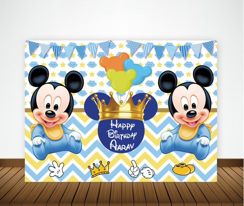 Mickey Mouse Theme Birthday Party Backdrop