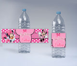 Minnie Theme Water Bottle Labels