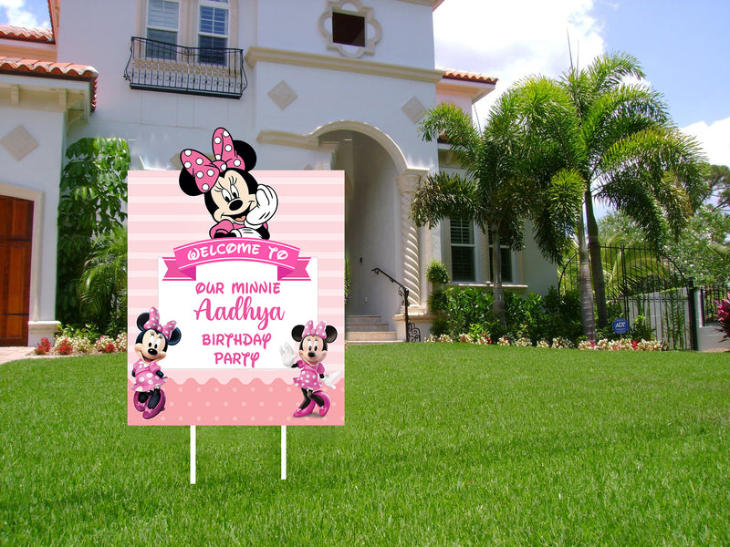 Minnie Theme Birthday Party Welcome Board