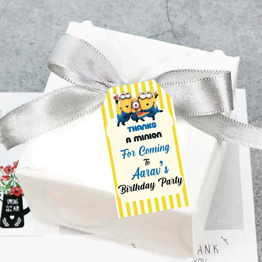 Minnion Theme Birthday Party Thank You Gift Tags