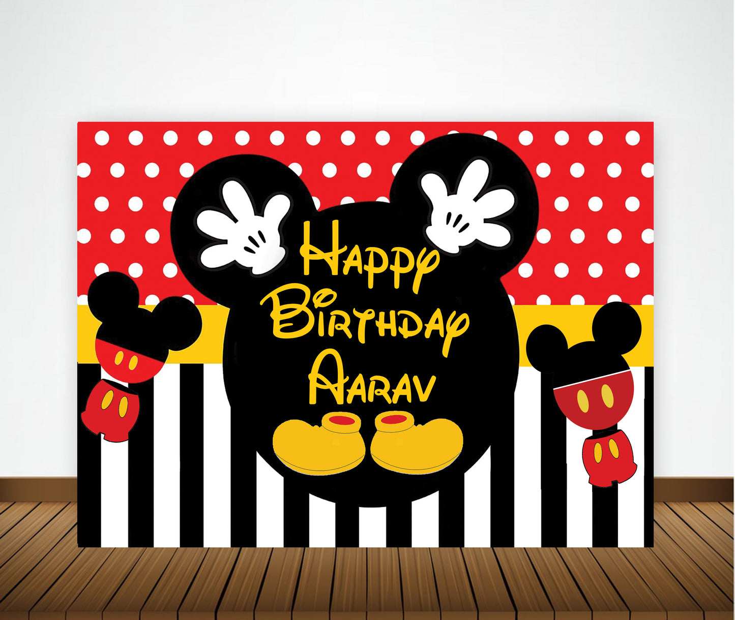 Mickey Mouse Theme Birthday Party Backdrop