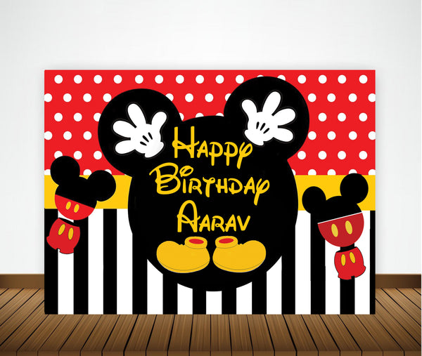 Mickey Mouse Theme Birthday Party Backdrop