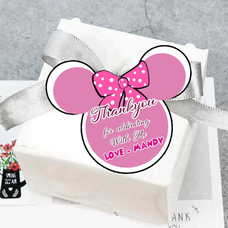 Minnie Theme Birthday Party Thank You Gift Tags