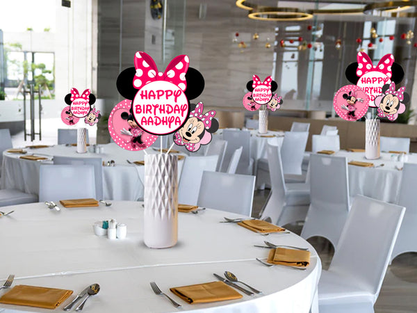 Minnie Theme Birthday Party Table Toppers for Decoration