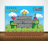 Super Mario Theme Birthday Party Backdrop