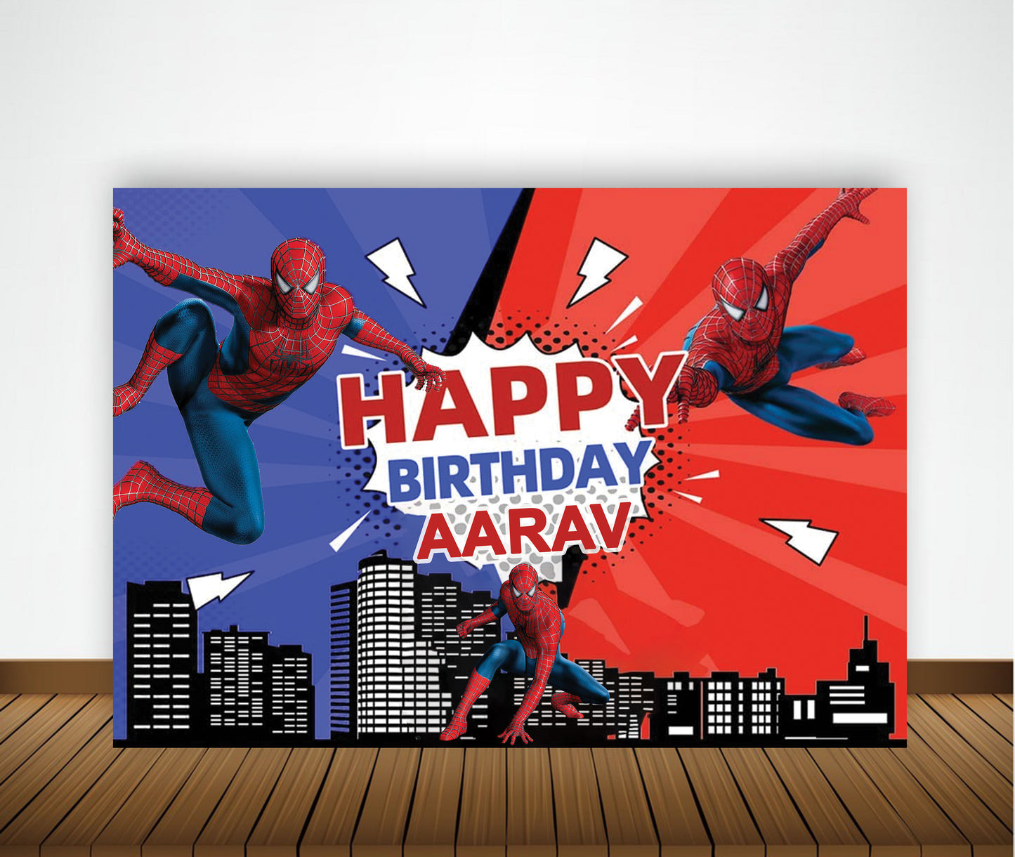 Spiderman Theme Birthday Party Backdrop