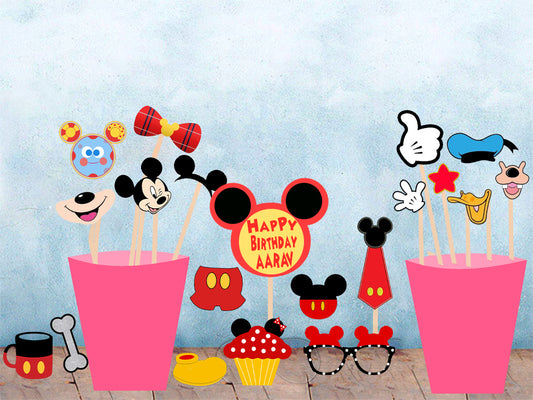 Mickey Mouse Theme Birthday Party Photo Booth Props Kit