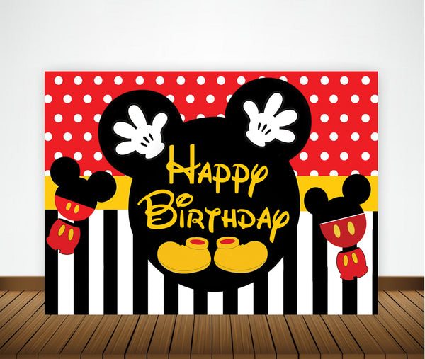 Mickey Mouse Theme Birthday Party Backdrop