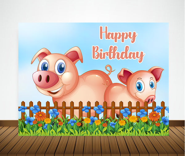 Peppa Pig Theme Birthday Party Backdrop