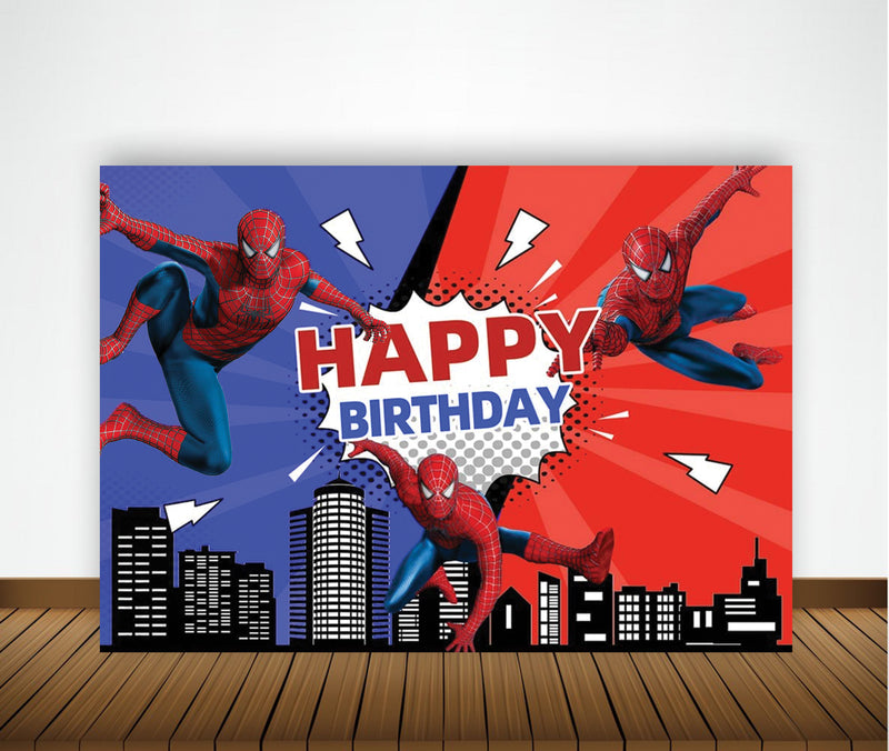 Buy Spiderman Theme Party Backdrop | Party Supplies | Thememyparty ...