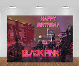 Black Pink Theme Party Backdrop