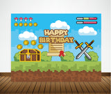 Super Mario Theme Birthday Party Backdrop