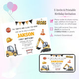 Construction Theme Invitation for Birthday
