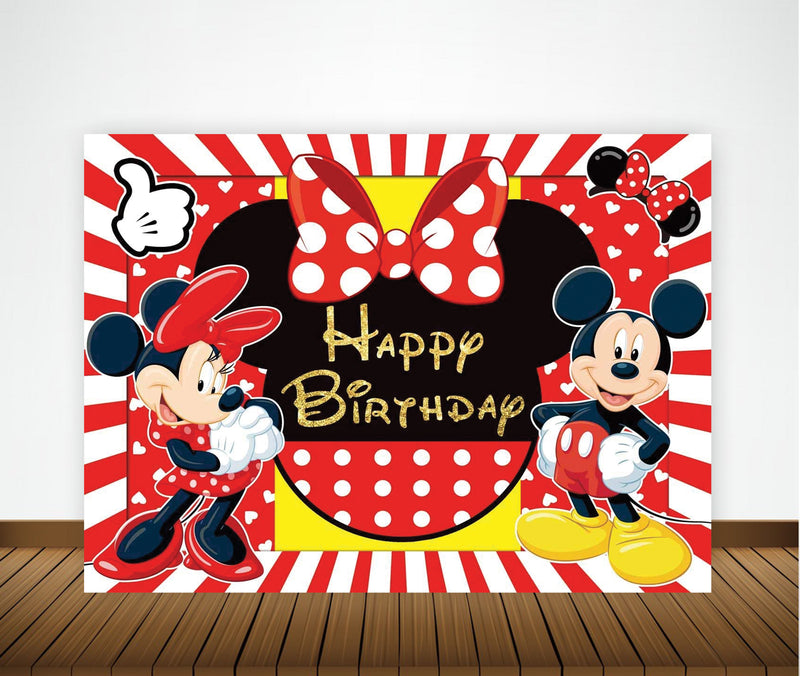 Minnie Theme Birthday Backdrop