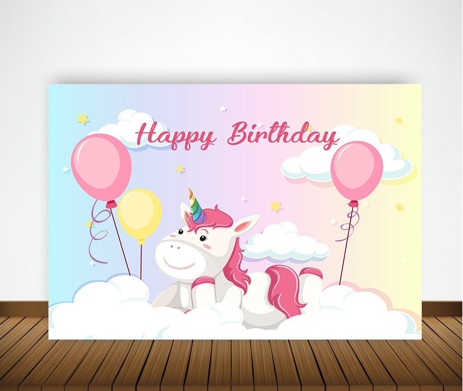 Unicorn Theme Birthday Party Backdrop