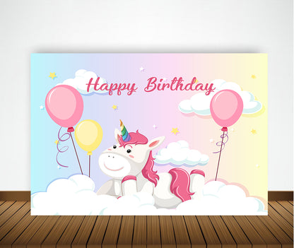 Unicorn Theme Birthday Party Backdrop