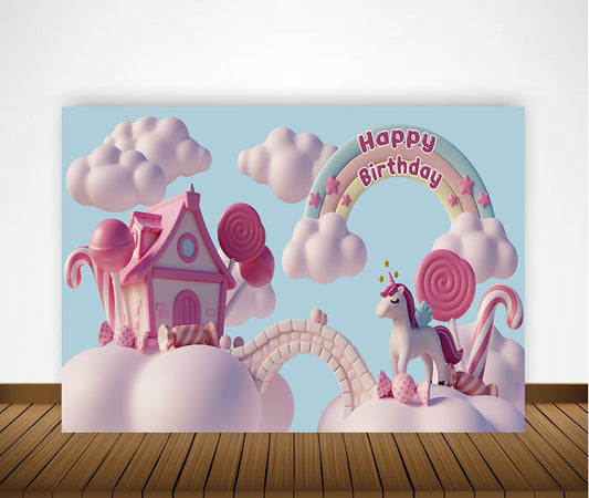 Candy Land Theme Birthday Party Backdrop