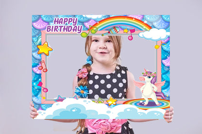 Unicorn Theme Birthday Party Selfie Photo Booth Frame