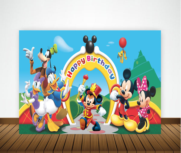 Mickey Mouse Theme Birthday Party Backdrop