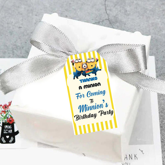 Minnion Theme Birthday Party Thank You Gift Tags