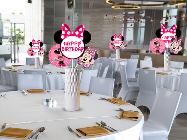 Minnie Theme Birthday Party Table Toppers for Decoration