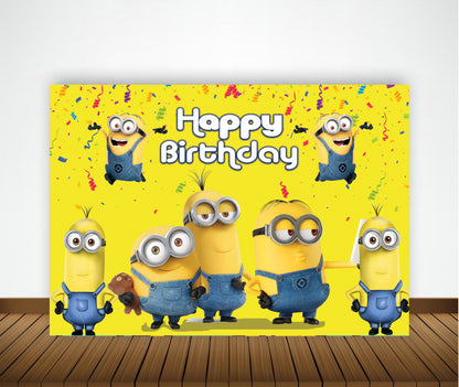 Minnion Theme Birthday Party Backdrop