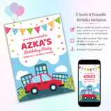 Car Theme Invitation for Birthday