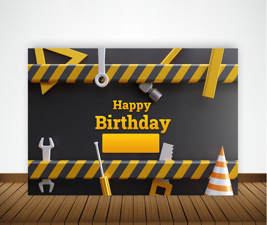 Construction Birthday Party Backdrop