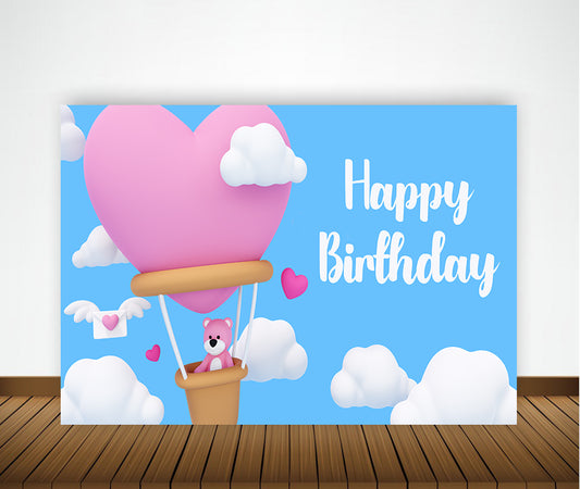 Hot Air Theme Birthday Party Backdrop