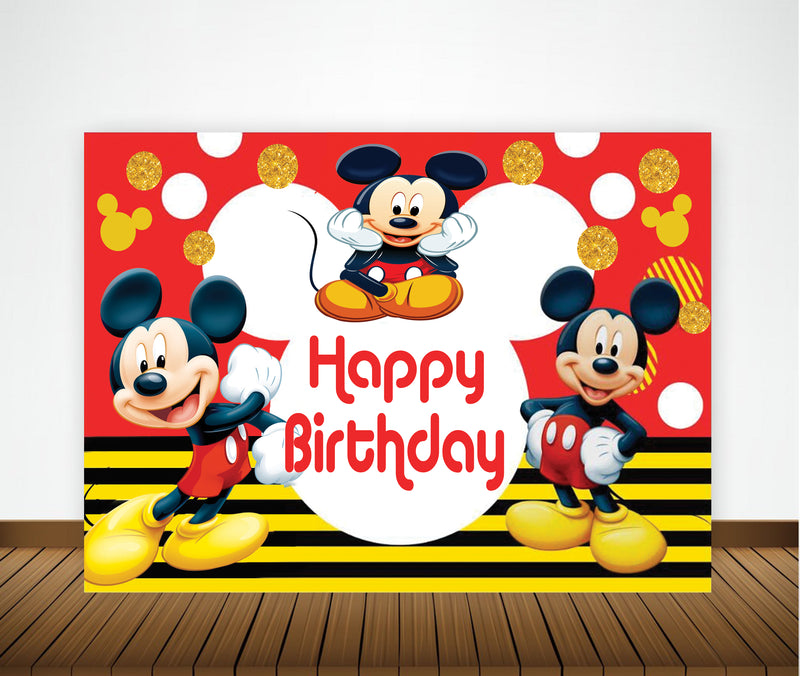 Mickey Mouse Theme Birthday Party Backdrop