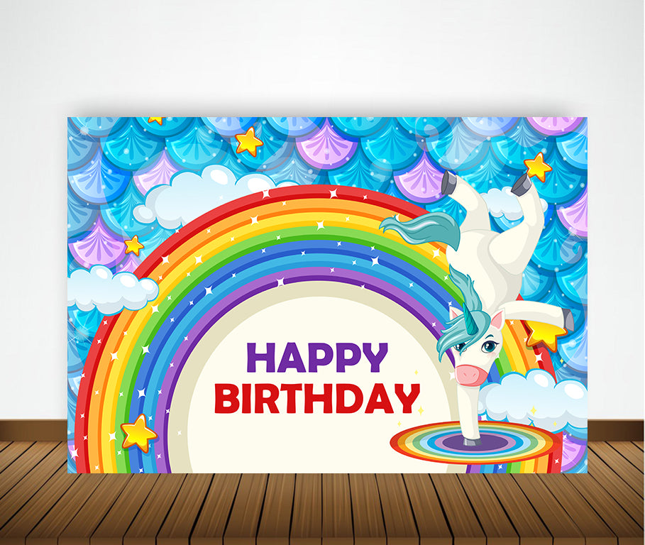 Unicorn Theme Birthday Party Backdrop