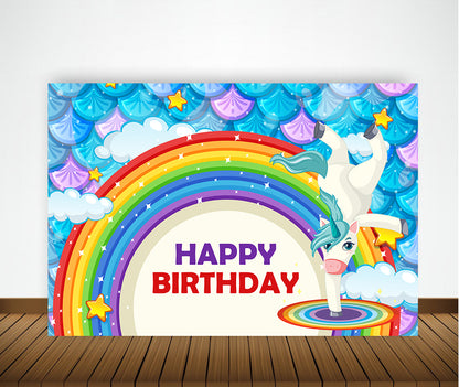 Unicorn Theme Birthday Party Backdrop
