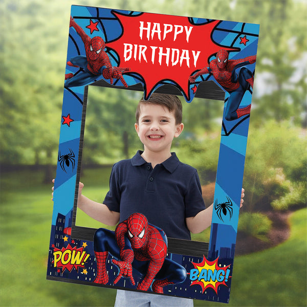 Spiderman Theme Birthday Party Selfie Photo Booth Frame