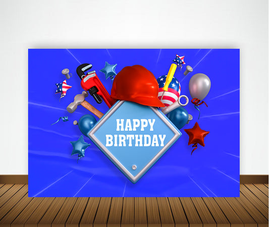 Construction Birthday Party Backdrop