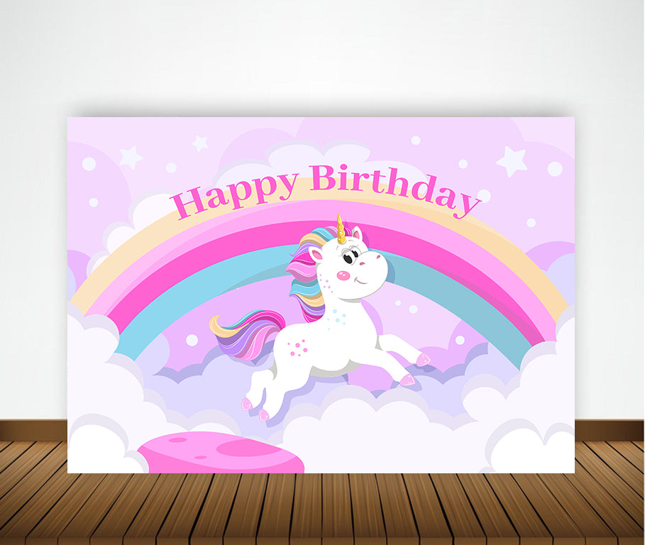 Unicorn Theme Birthday Party Backdrop