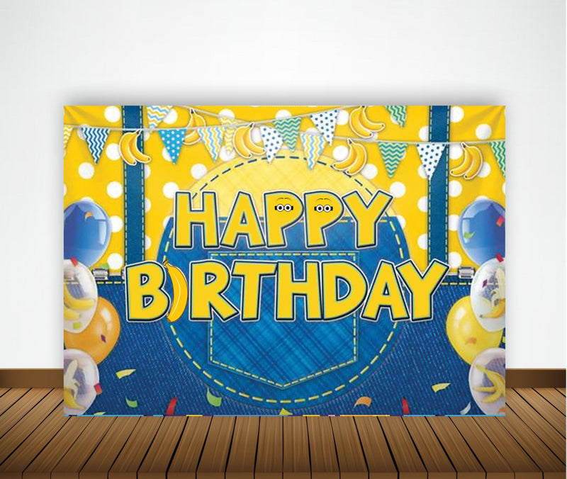 Minnion Theme Birthday Party Backdrop