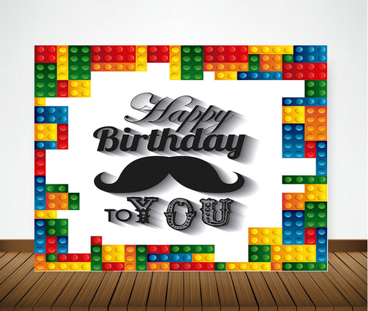 Lego Theme Birthday Party Backdrop