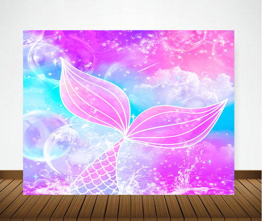 Mermaid Theme Birthday Party Backdrop