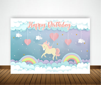 Unicorn Theme Birthday Party Backdrop
